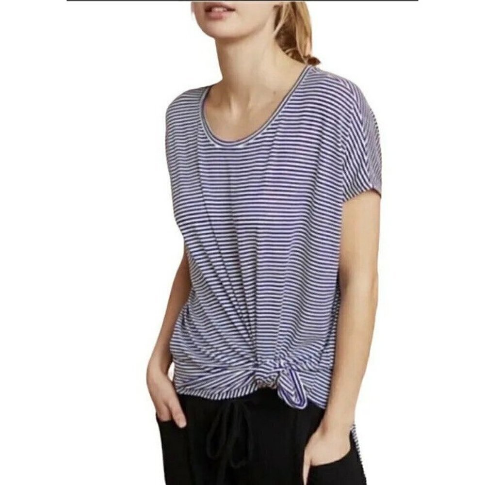 Anthropologie Floreat Blue and White Striped Oversized Tunic Top Size XS